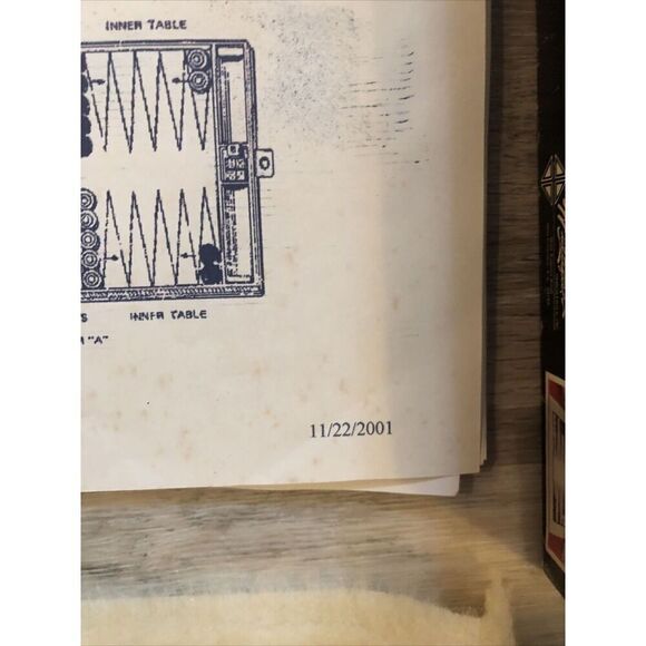 Vintage  Jumbo Backgammon Wool  Rug, Board Checkers,  Dice Doubling Cube - Picture 5 of 10